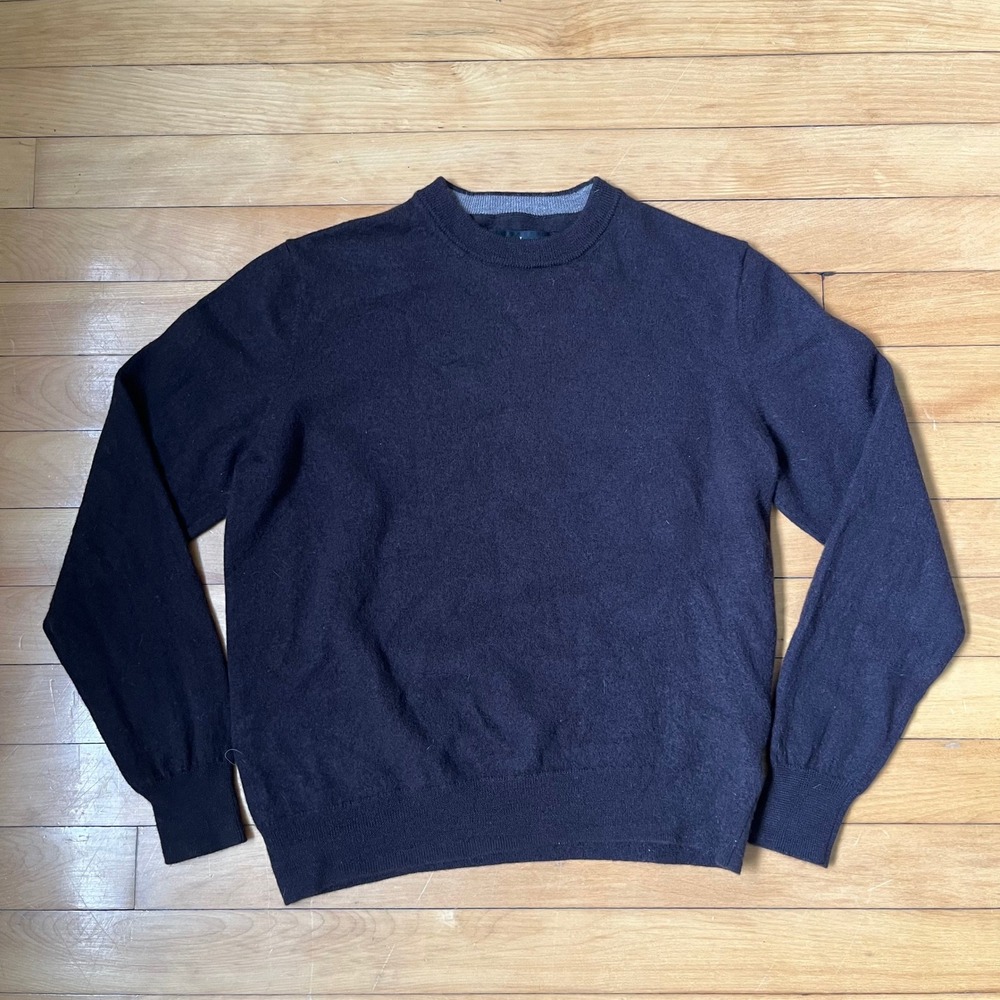 Christian Lacroix Mens Extra Fine Merino Wool Crewneck Sweater Brown Size M